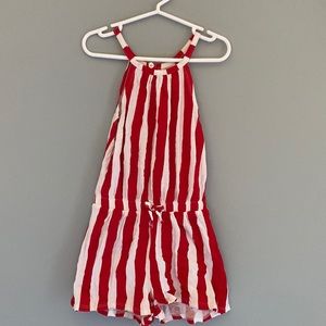 Zara red and white striped romper (7yrs)